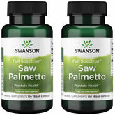 Swanson Saw Palmetto capsules in bottle front promote urinary health and daily balance.