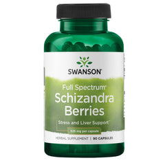 Swanson schizandra berries bottle front highlights stress support potential.