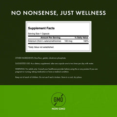 Swanson Selenium capsules closeup shows easy daily use for general wellness