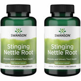 Swanson Stinging Nettle Root bottle with capsules for daily wellness.