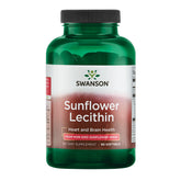 Swanson sunflower lecithin softgels bottle for brain and heart support.