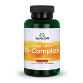 Swanson Super Stress B-Complex bottle for daily energy support.