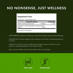 Swanson Timed-Release Vitamin C Rose HIPS capsules on white background