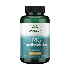 Swanson TMG bottle front showing a simple daily supplement for heart and liver support