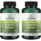 Swanson Turmeric & Black Pepper bottle showing antioxidant support for daily wellness.