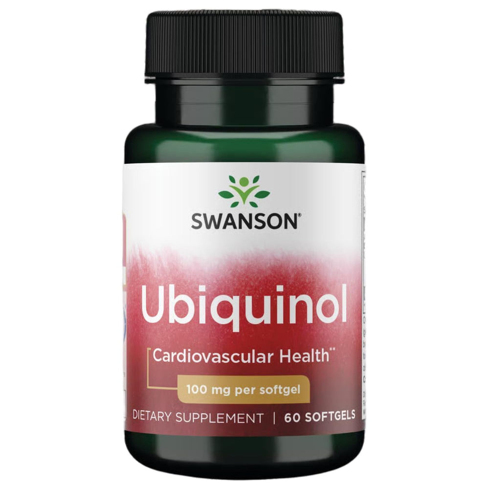 Swanson ubiquinol 100mg bottle front signals easy daily energy support