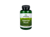 Swanson Valerian Root capsules in a bottle for gentle relaxation.