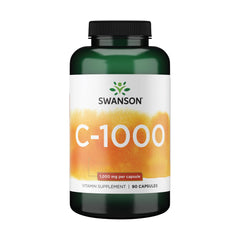 Swanson Vitamin C with Rose Hips bottle pour for daily immune and skin health support.