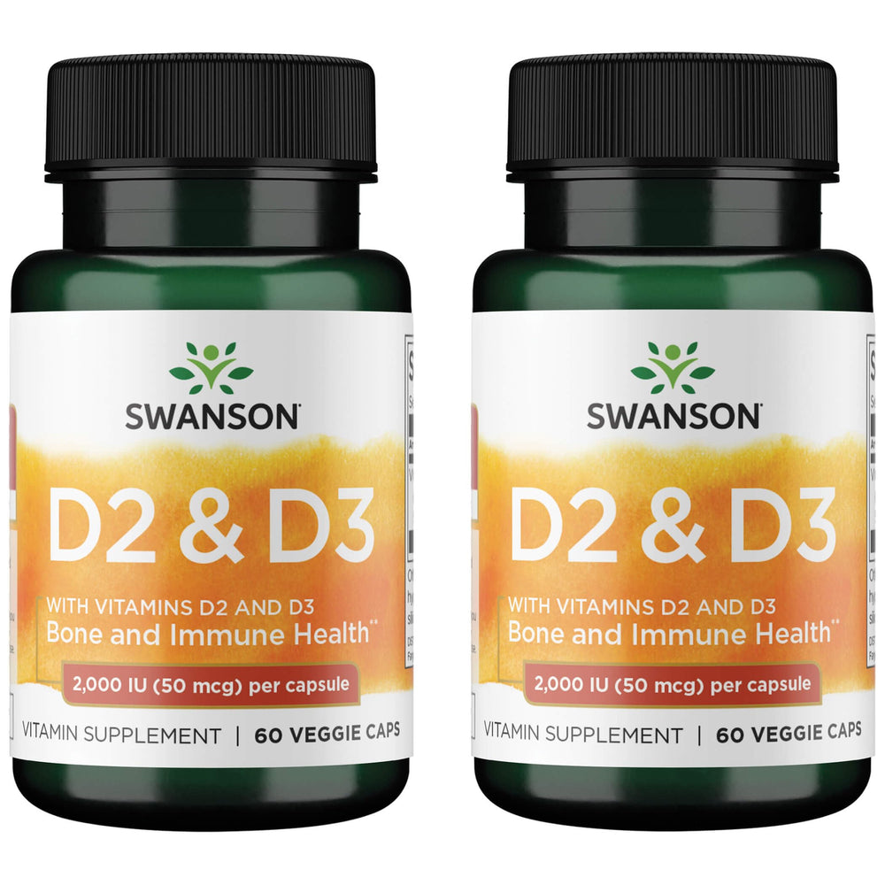 Swanson Vitamin D Complex bottle front with 60 veggie capsules for daily wellness