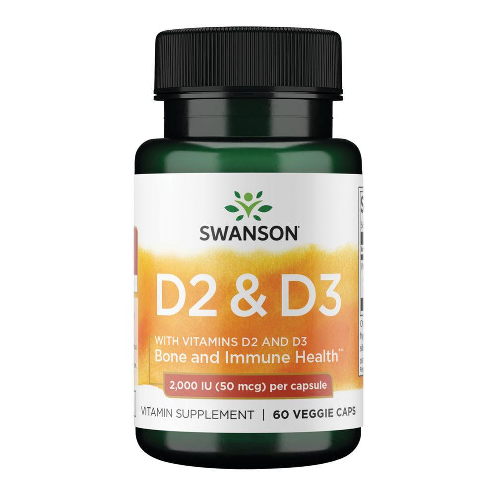 Swanson Vitamin D Complex bottle front view highlighting daily immune support