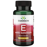 Swanson Vitamin E & Selenium softgels bottle front showing daily antioxidant support