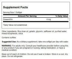 Swanson Zeaxanthin packaging front with bottle for daily use.
