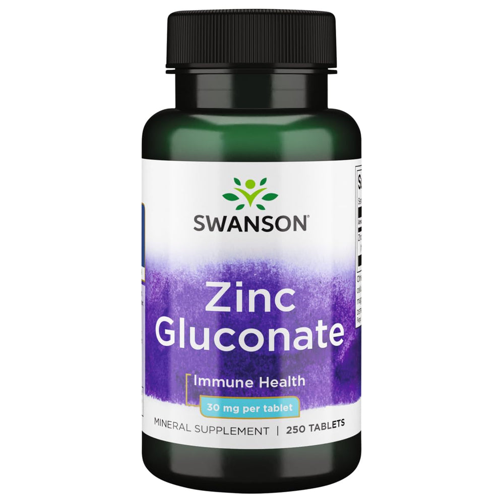 Swanson zinc gluconate bottle on kitchen counter signaling daily immune support