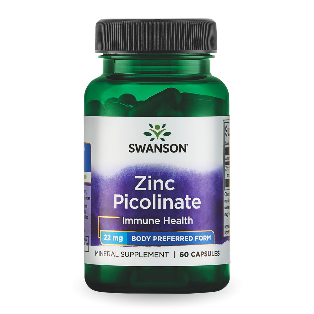 Swanson Zinc Picolinate bottle front highlighting daily immune support potential
