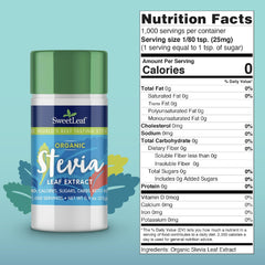 SweetLeaf stevia extract close-up emphasizes strong flavor with no sugar