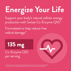Swisse CoQ10 heart health visual emphasizing cardiovascular wellness.