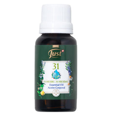 SwissJust Oil 31 bottle for massage and aromatherapy.