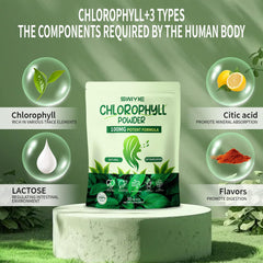 Measuring scoop with Swiyie chlorophyll powder for easy dosing.