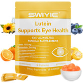 Swiyie Lutein Gummies bottle promotes daily eye wellness with berry chews.