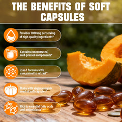 SXOSXO 2 in 1 pumpkin seed oil and saw palmetto capsules for simple daily use.