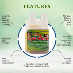 Synflex berry flavored liquid supplement mixed with water for easy intake