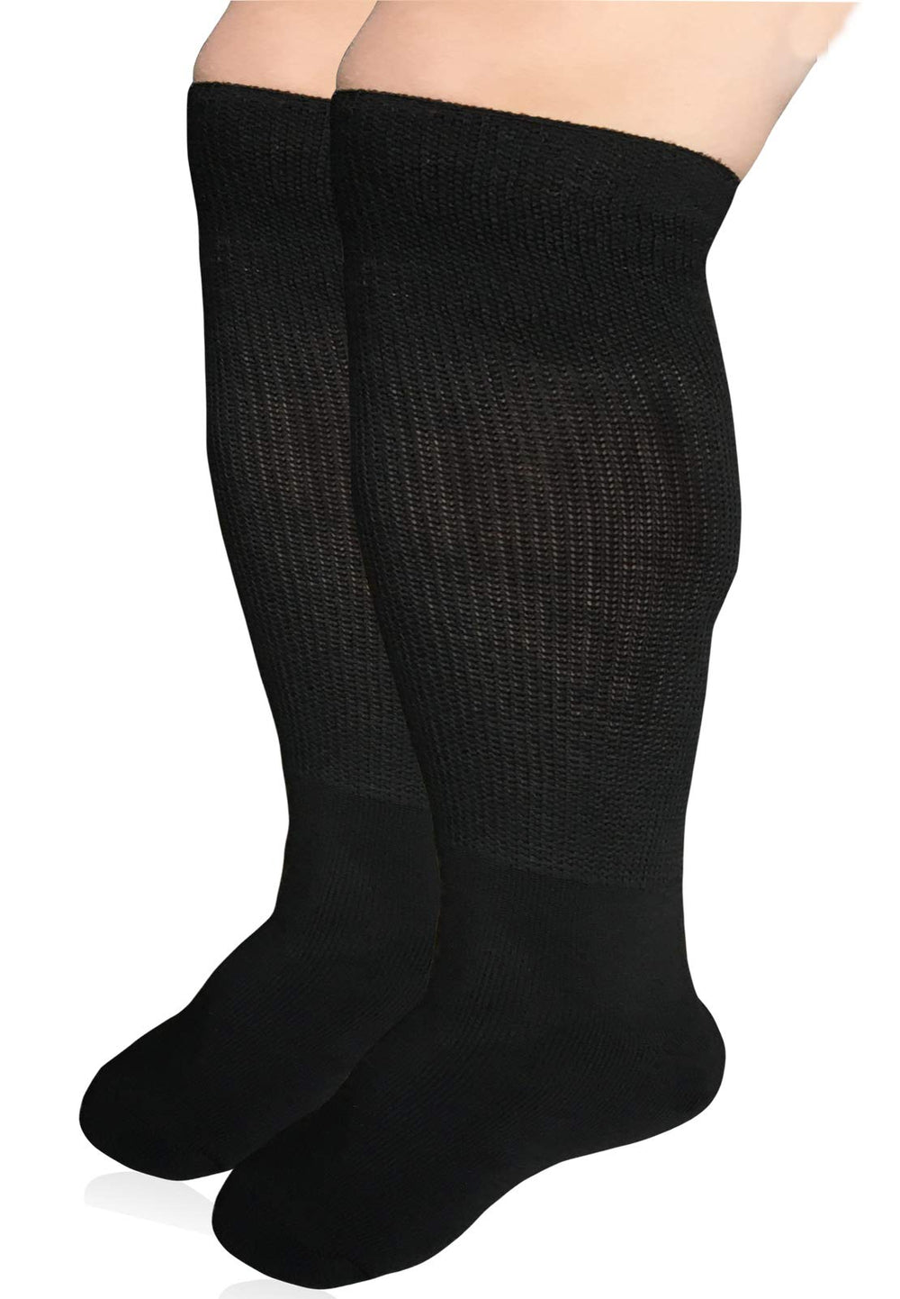 SYOLLAVE extra-width diabetic socks with non-binding top for swollen feet.