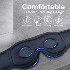 SYPVRY blue sleep mask in blackout mode blocking light effectively