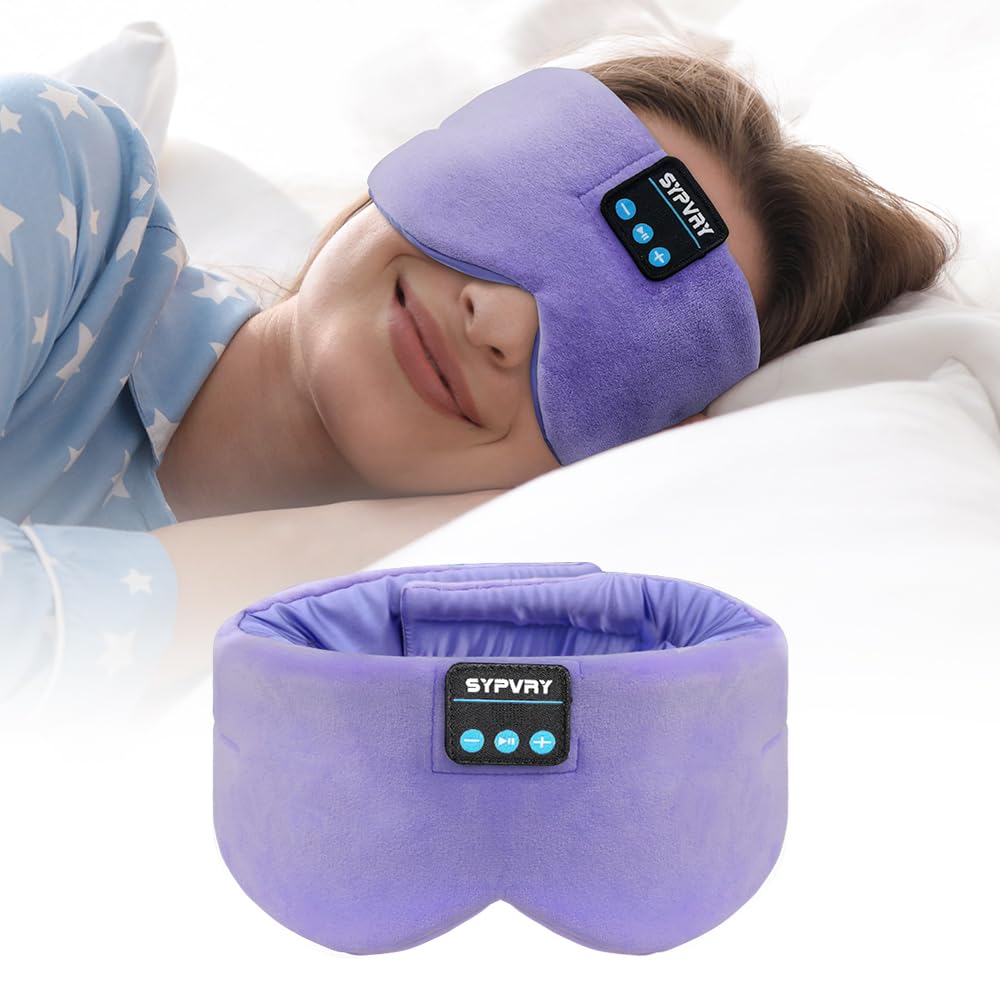 SYPVRY Sleep Mask Bluetooth headphones in Lilac for wireless bedtime listening