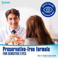 Systane Hydration Pf packaging emphasizes safe, lens-friendly hydration.