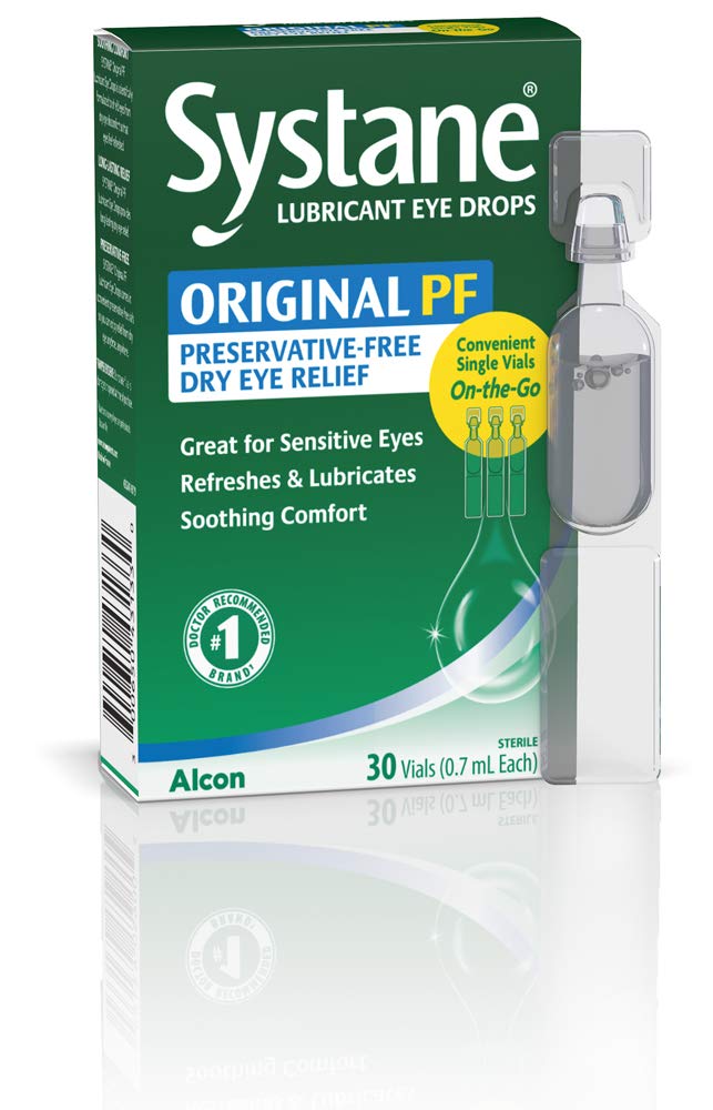Systane long-lasting lubricant eye drops bottle pour for instant moisture during the day