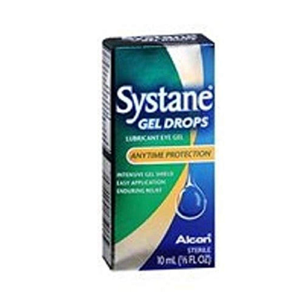 Systane lubricant eye gel drops bottle, smooth gel for eye comfort.