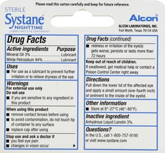 Bedside setup with Systane Nighttime Ointment for overnight eye comfort
