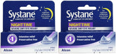 Systane Nighttime Ointment tube in a two-pack for overnight moisture protection