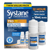 Systane Pro PF bottle with dropper ready for on-the-go eye lubrication.