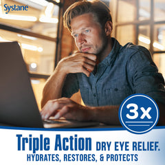 Systane Pro PF dropper application for precise eye lubrication.