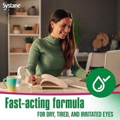 Systane Ultra extended protection image illustrates long-lasting relief for dry eye.