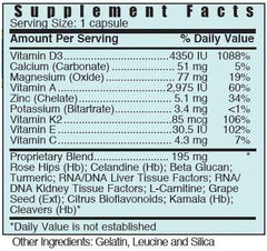 Systemic Formulas DV3 BioNutriment bottle label detail shows D3 and K2 pairing