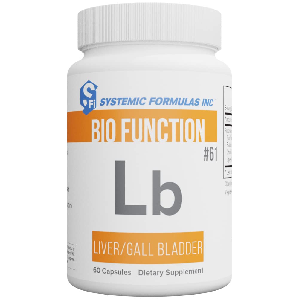 Systemic Formulas LB bottle with capsules supporting liver and gall bladder function.