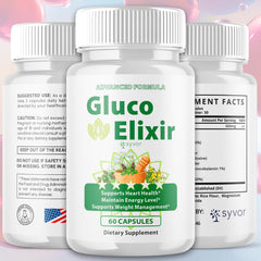 Close-up of Syvor Gluco Elixir capsules for daily use.