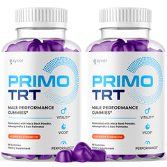 Syvor Primo TRT Gummies bottle front showing the product for daily energy support