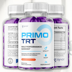 Syvor Primo TRT Gummies two-pack box side for convenient routine