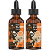 Szczekin Liposomal Mushroom Drops bottle on white background, signaling premium immune support.