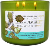 T&H Eucalyptus Spearmint 3-Wick candle front view for spa-like ambiance