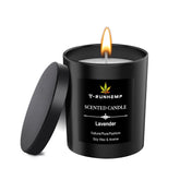 T-RUNHEMP lavender soy candle jar promotes calm relaxation at home