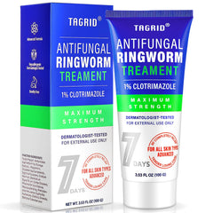 TAGRID antifungal ringworm cream tube closeup for targeted skin relief