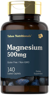 Tahoe Nutritionals Magnesium caplet close-up highlighting a smooth, easy-swallow coating.
