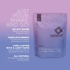 Tailwind Endurance Fuel water mix demonstrates easy dissolution for on-the-go training.