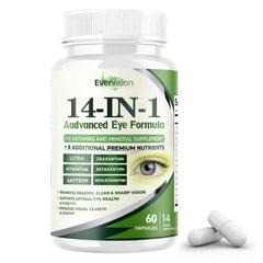 TakTuqa Evervision bottle and label highlighting 60 capsules for daily eye health support.