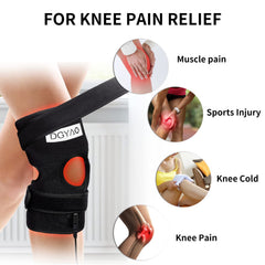 Person wears the Talsafe knee wrap during a home therapy session.