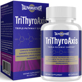 Talyvoriathor TriThyroAxis bottle showing the complete thyroid support formula for daily energy